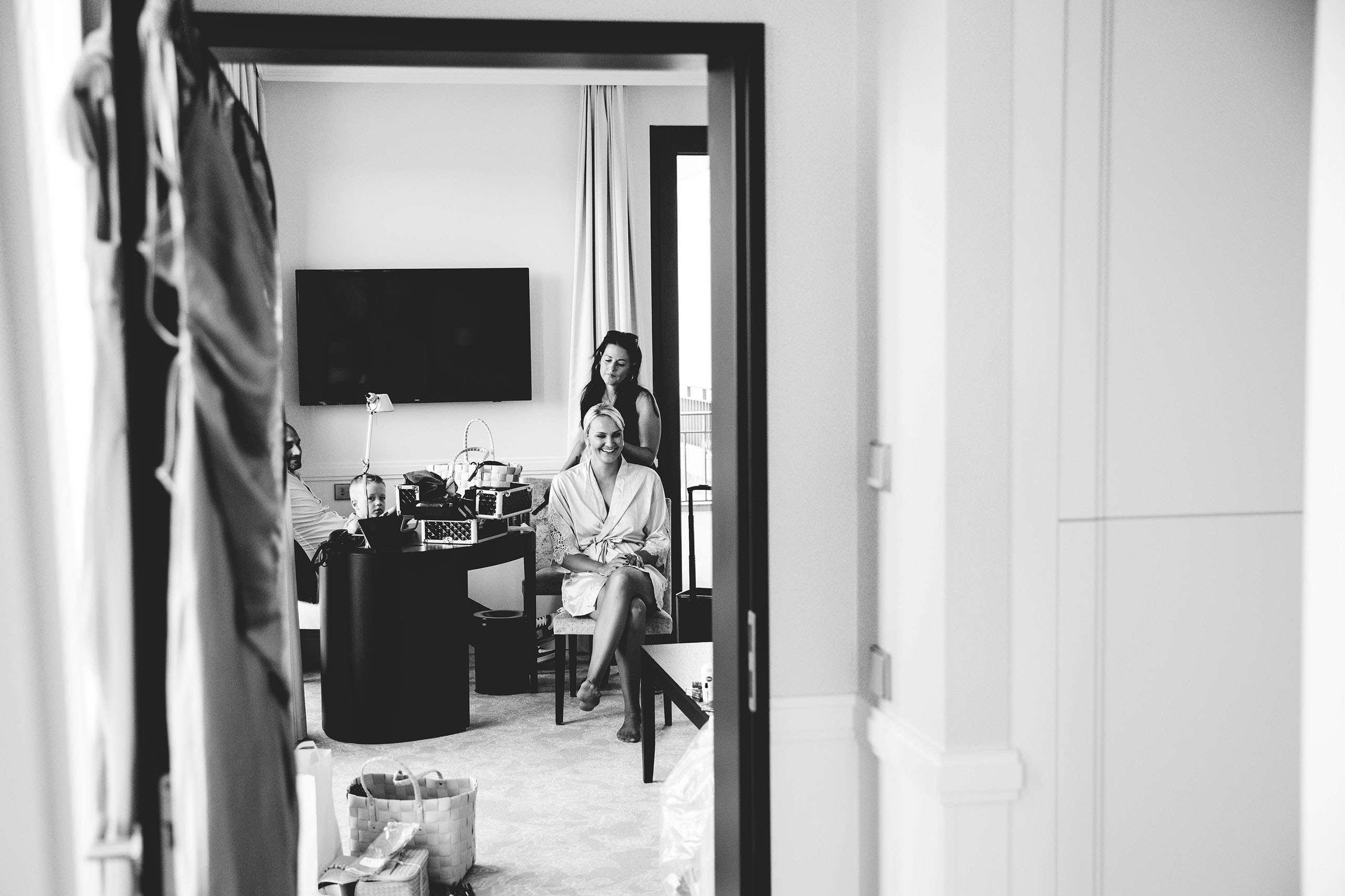 Brautvorbereitungen im Zimmer im Dorint Hotel Oberursel